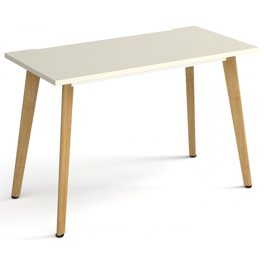 Giza Straight Desk with Wooden Legs